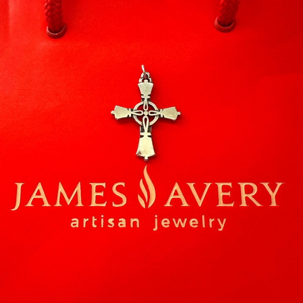 James Avery Retired Handbell Cross Pendant